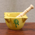 Hand Painted Mortar and Pestle - Yellow - Large - MORTERO-002
